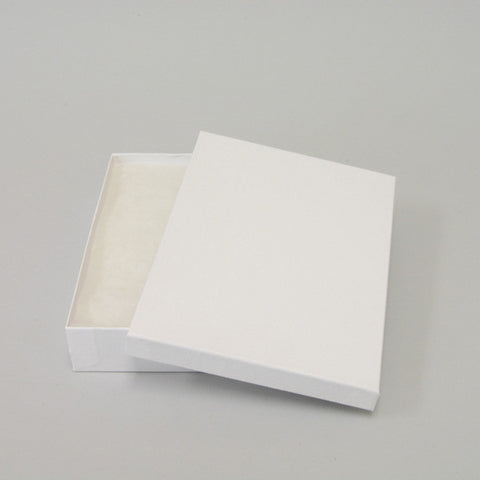 White Cotton Filled Box 7" x 5" x Pack of 100 - JewelryPackagingBox.com